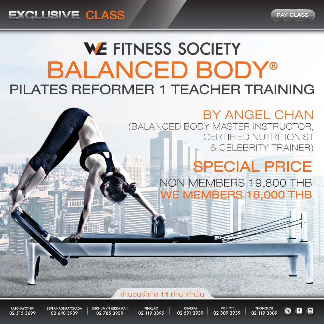 WE FITNESS SOCIETY CLASSES PILATES REFORMER 1 TEACHER TRAINING